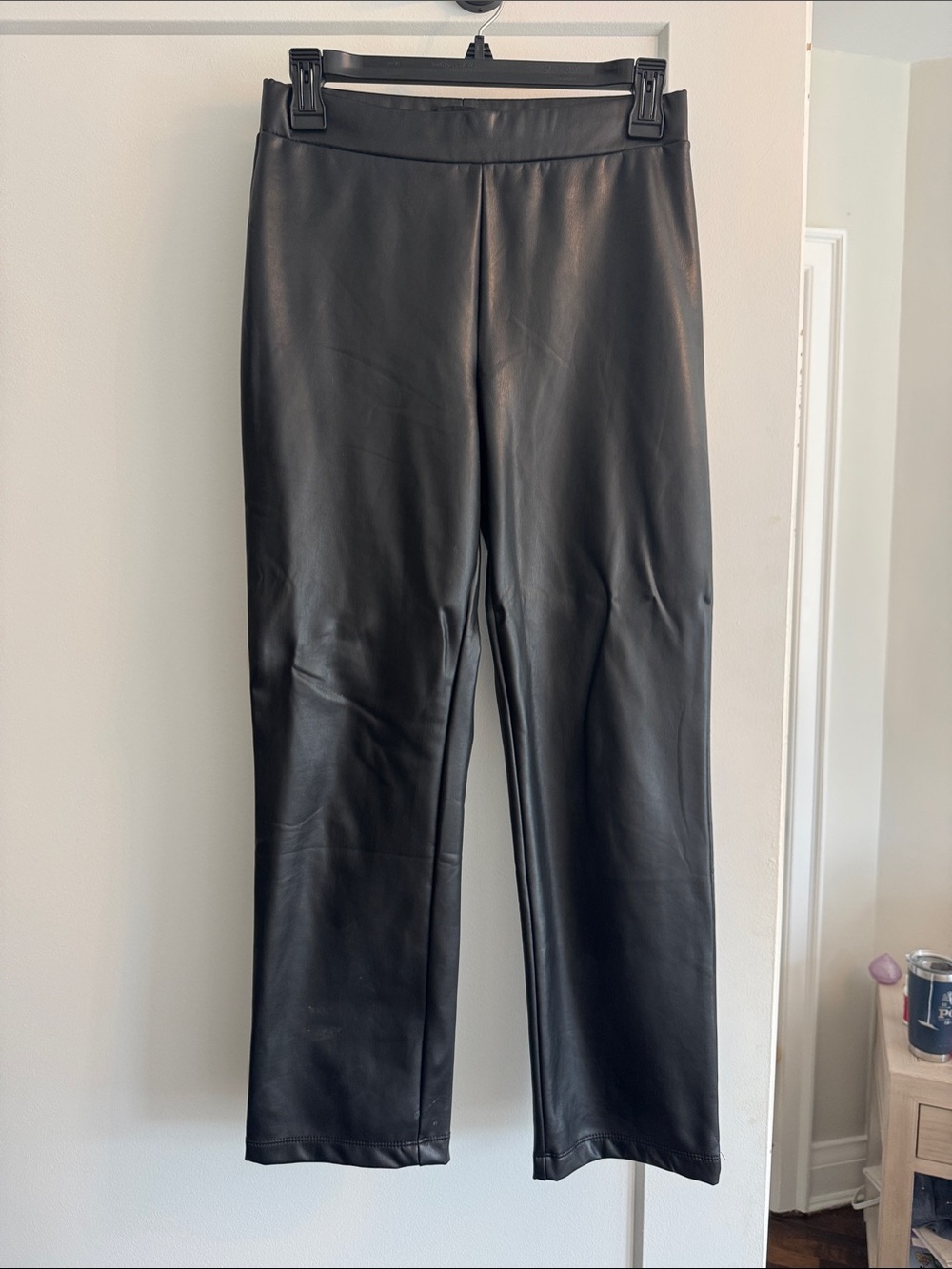 Sanctuary Black Faux Leather ankle pant